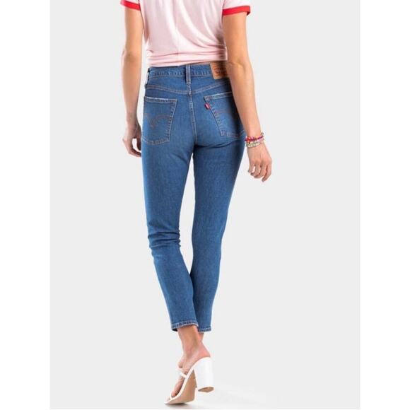 Levi's Medium Blue Wash Wedgie Skinny High Rise Button Fly Jean Size 32 - Picture 2 of 15